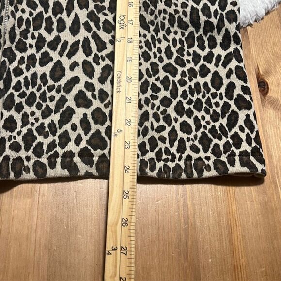 VINTAGE SIDEFFECTS Brown Cream Leopard Print Full Zip Padded Cardigan Size XL - Picture 12 of 12